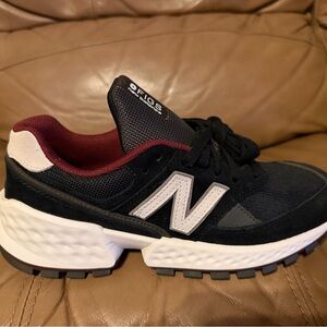 New Balance x Figs Black and White Sneakers with Maroon Accent